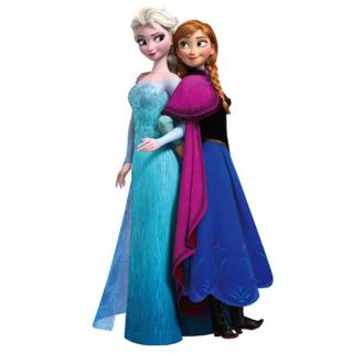 Samolepky na zeď Ledové království Anna a Elsa výška postav 70 cm