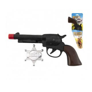 Teddies Pistole/Kolt klapací + šerifská hvězda plast 20 cm