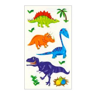 Tetování barevné pro děti s glitry 6 x 10,5 cm dinosauři menší