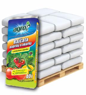 AGRO Substrát pro rajčata, papriky a okurky  Paleta - 51x40+5l  (Cena za 1ks je 162,55kč)