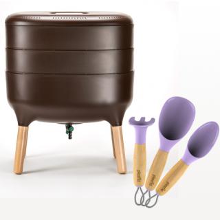 Set HNĚDÝ - Vermikompostér + Pěstební set