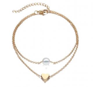 Dámský náramek na nohu Gold Pearl