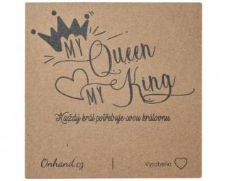 Dárková karta king queen (Dárková kartička pro zamilované)