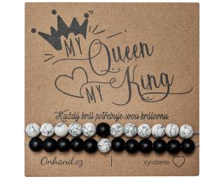 Dárková karta s náramky King Queen yin yang (Náramky pro zamilované )