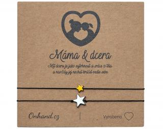 Dárková karta s náramky Máma a dcera (Náramky dárek pro maminku )