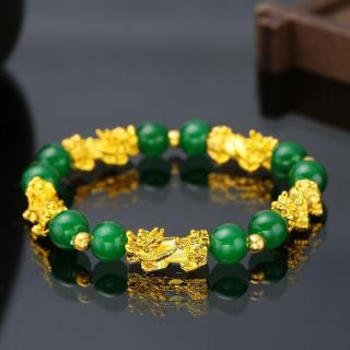 Feng Shui náramek zelený (Feng Shui zlatý drak zelený)