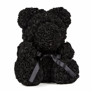 Rose Bear - černý medvídek z růží 25 cm (Rosebear - medvídek z růží)