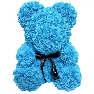 Rose Bear - modrý medvídek z růží 25 cm (Rosebear - medvídek z růží)