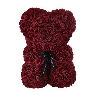 Rose Bear - vínový medvídek z růží 25 cm (Rosebear - medvídek z růží)