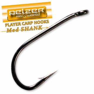Háček Pelzer Player Med Shank Carp Hook 12ks vel. 2 ( Kaprový háček s očkem 12ks vel. 2)