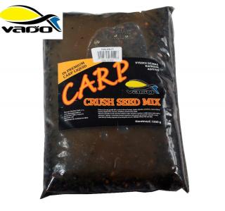 Vařený drcený partikl Vaďo Carp Crush Seed Mix Halibut 1,5kg (Vaďo Carp Crush Seed Mix 1,5kg Halibut)