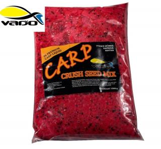 Vařený drcený partikl Vaďo Carp Crush Seed Mix Jahoda 1,5kg (Vaďo Carp Crush Seed Mix 1,5kg Jahoda)
