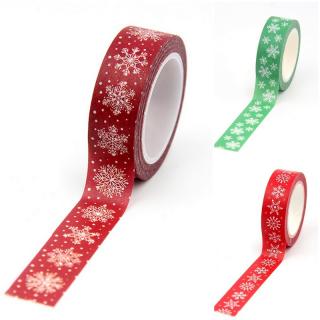 Dekorativní lepící washi páska 15mm vánoční vločky