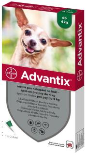Advantix spot-on pro psy do 4 kg 1x0,4ml