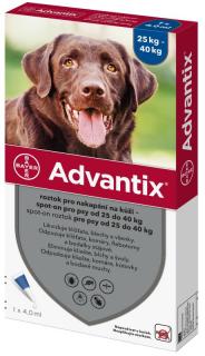 Advantix spot-on pro psy nad 25 kg 1x4 ml
