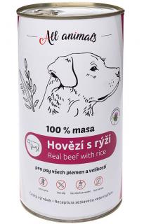 All Animals DOG hovězí mleté s rýží 1200g
