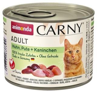 ANIMONDA Carny Adult konzerva pro kočky kuře, krůta a králík 200g