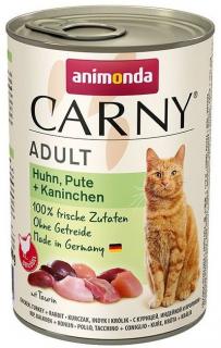 ANIMONDA Carny Adult konzerva pro kočky kuře, krůta a králík 400g