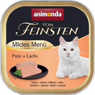 ANIMONDA Vom Feinsten MILDES MENU paštika pro kastrované kočky krůta a losos 100g