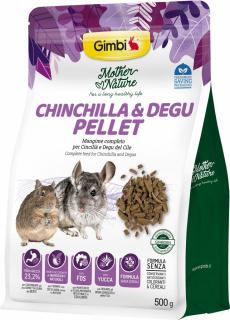 Gimbi Mother Nature Chinchilla & Degu Pellet Krmivo pro činčily a osmáky 0,5 kg
