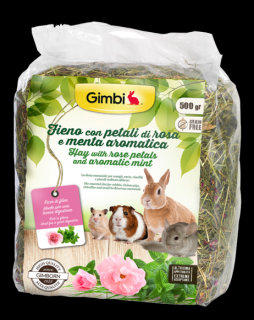 GIMBI Seno krmné GIMB s růží 500g