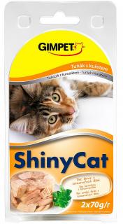 GIMPET Konzerva ShinyCat tuňák s kuřetem 2x70g