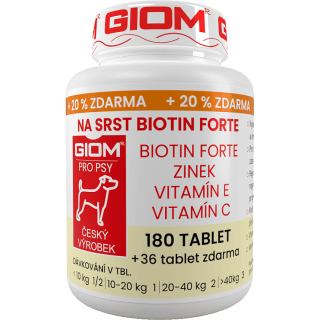 GIOM Na srst Biotin FORTE 180 tbl+20% zdarma