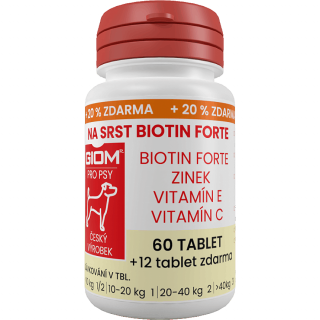 GIOM Na srst Biotin FORTE 60 tbl+20% zdarma