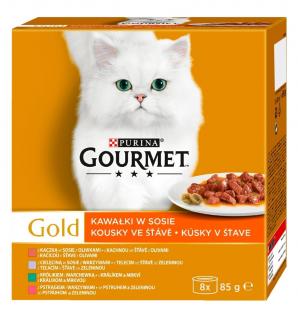 GOURMET Gold Cat kousky se zeleninou ve šťávě 8 x 85 g
