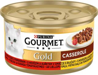 GOURMET Gold konzerva hovězí & kuře v rajčatové omáčce