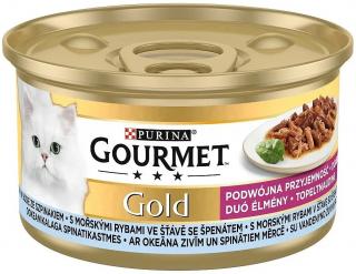 Gourmet Gold s mořskými rybami v omáčce se špenátem 85 g
