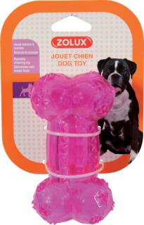 Hračka pes kost BONE TPR POP 12cm růžová Zolux