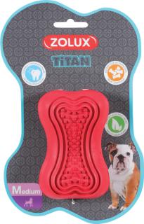 Hračka pes TITAN gumová kost M červená Zolux