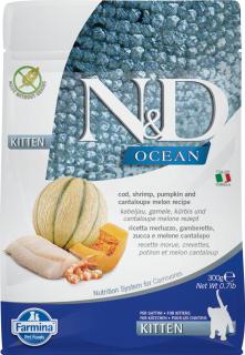 N&D OCEAN CAT Kitten Cod & Shrimp & Pumpkin&Melon 300g