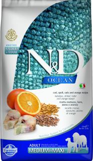 N&D OCEAN DOG LG Adult M/L Codfish & Orange 2,5kg