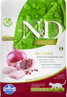 N&D PRIME CAT Neutered Chicken & Pomegranate 300g