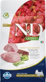 N&D Quinoa DOG Weight Mnmgnt Lamb &Broccoli Mini 800g