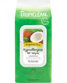 TROPICLEAN Hypoalergenní čistící ubrousky (100pcs)