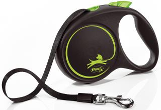 Vodítko FLEXI Black Design S páska 5m/15 kg zelené