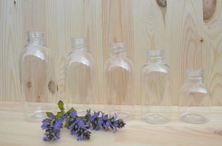 Plastová lahvička PETE průhledná 50, 100, 150, 200, 250ml