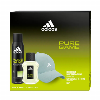 Adidas dárková kazeta Pure Game (EDT 50 ml + deodorant 150 ml + kšiltovka Adidas)