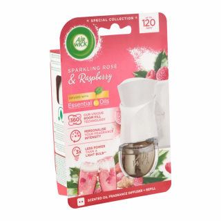 Air Wick elektrický strojek s náplní 19 ml Essential Oils Sparkling Rosé &amp; Raspberry