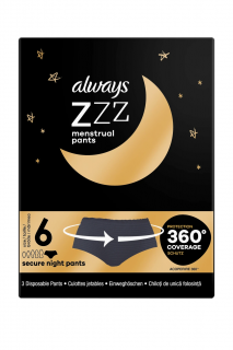 Always jednorázové menstruační kalhotky 3 ks Noční vel.6