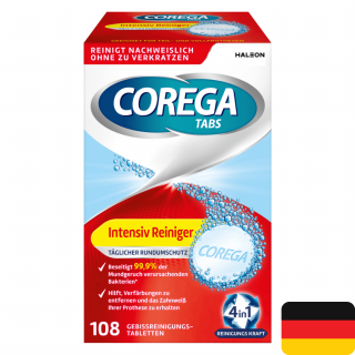 Corega Tabs 108 tablet Intensiv Reiniger (Dovoz: Německo)