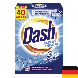 Dash prací prášek 40 dávek Universal Alpen Frische 2,6 kg (Dovoz: Německo)