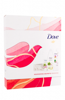 Dove dárková kazeta Nourishing Secrets (SG+krém na ruce+těl. mléko+čelenka)