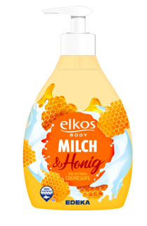 Elkos Body tekuté mýdlo s dávkovačem 500 ml Mléko &amp; Med (Dovoz: Německo)