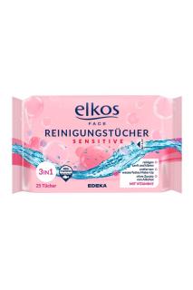 Elkos Face čistící pleťové ubrousky 3v1 Sensitive 25 ks (Dovoz: Německo)