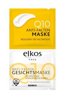 Elkos Face pleťová maska 2 ks Anti-Age Q10 (Dovoz: Německo)