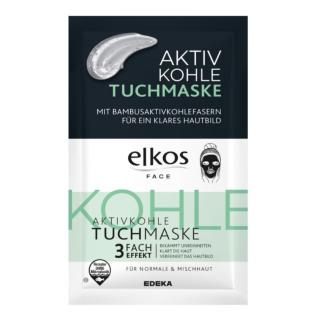 Elkos Face pleťová maska textilní 1 ks s Aktivním uhlím